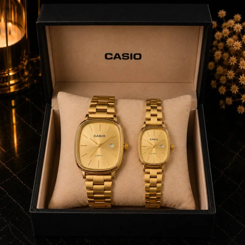 Coffret Casio Couple Doré – Montres Homme & Femme